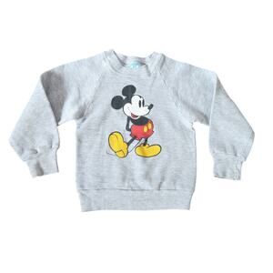 Vintage 70s/80s Disney Mickey Mouse Graphic Sweatshirt Grey Kids M
